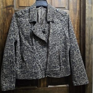 Leopard Print Moto Ladies Jacket